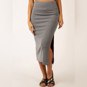Joyfolie Whitley Skirt in Heather Charcoal